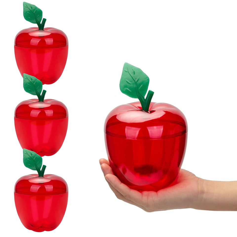HANZE large red apple container with generous space for candies and small gifts.