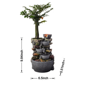 Haobos indoor fountain includes a plastic plant pot for customization