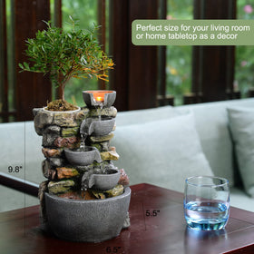 Haobos table top fountain delivers soothing waterfall sound for focus
