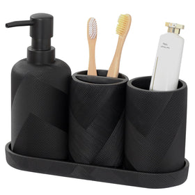 Haocoott bathroom accessories set on counter for organized bathroom storage