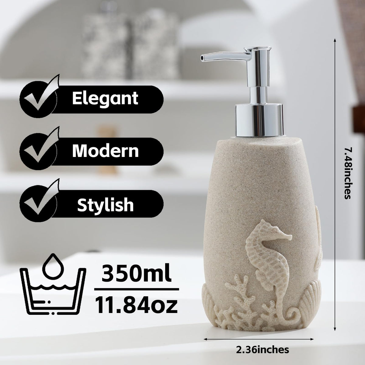 Haocoott sea-theme decor seahorses elevate bathroom ambiance.