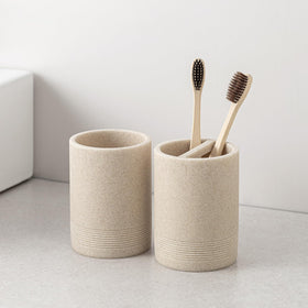 Haocoott vanity tray showcases small items in a neat beige display