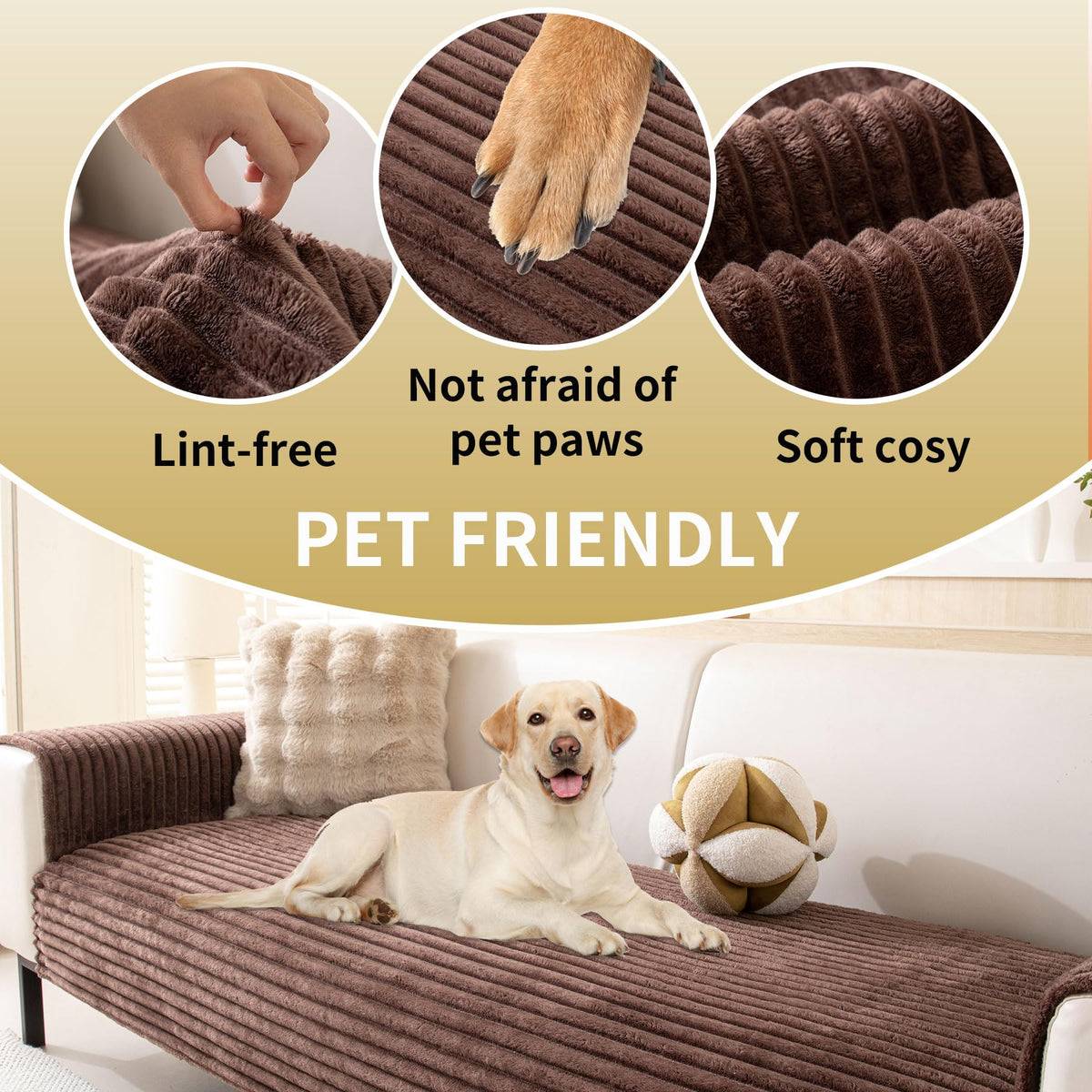 HAOMAIJIA faux-fur texture adds cozy, stylish look while protecting surfaces.