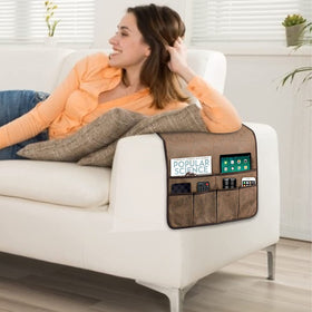 HAOMAIJIA organizer in living room usage illustrates easy access to remotes and tablets.