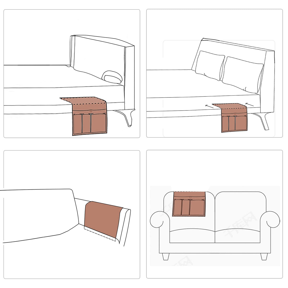 HAOMAIJIA six-pocket design keeps magazines, phones, and TV remotes organized.
