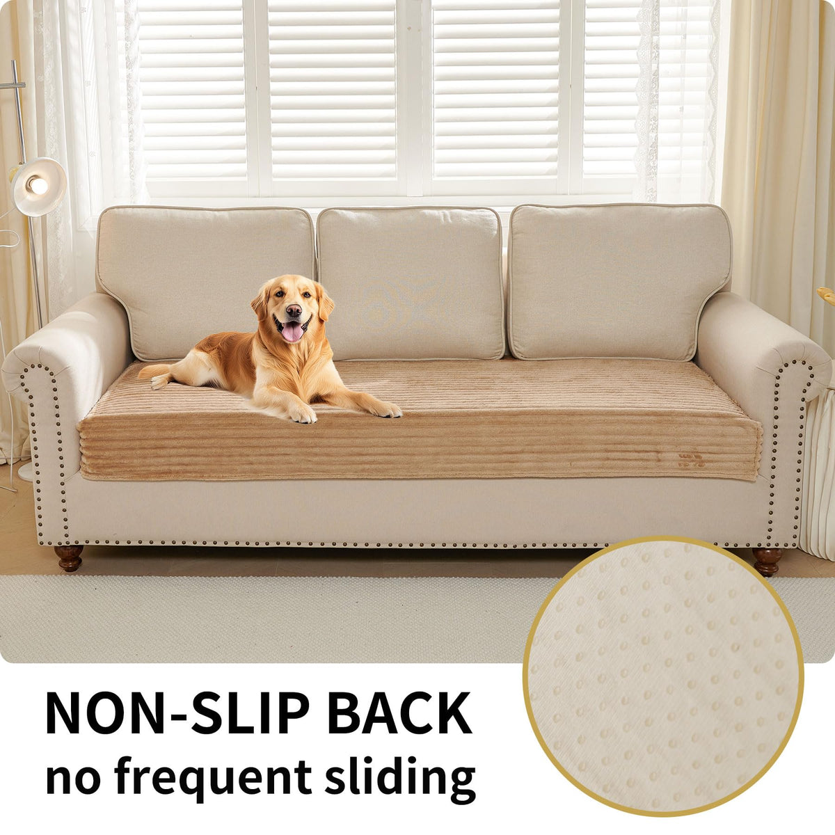 HAOMAIJIA non-slip back layer keeps cover in place on your sofa
