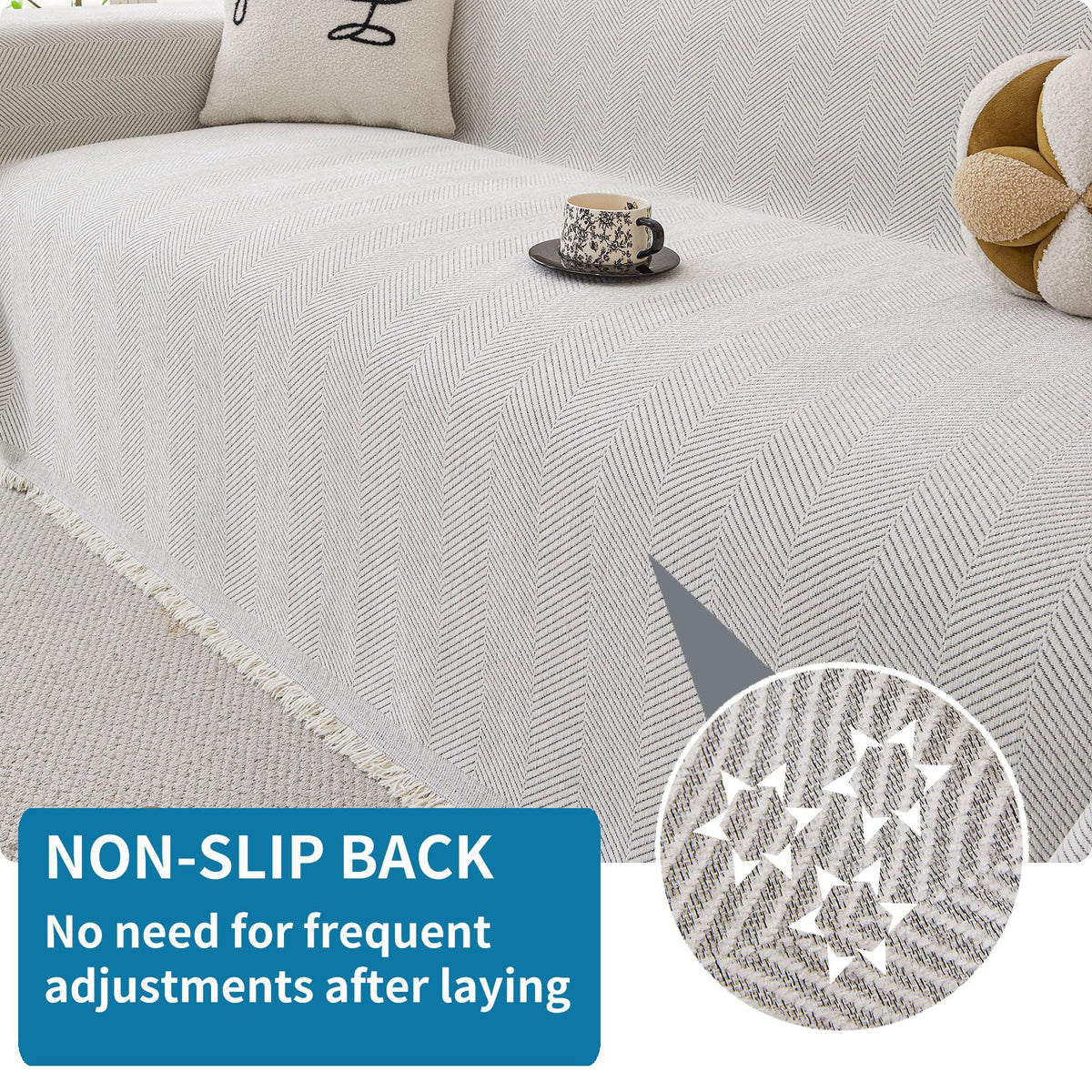 HAOMAIJIA sofa protector keeps fabric clean from pet hair and spills.