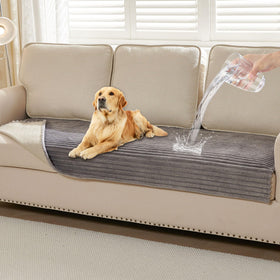 HAOMAIJIA waterproof couch cover for dogs showing spill protection and easy cleaning.
