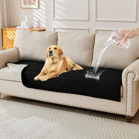 HAOMAIJIA waterproof dog couch cover with soft velvet texture for cozy protection.