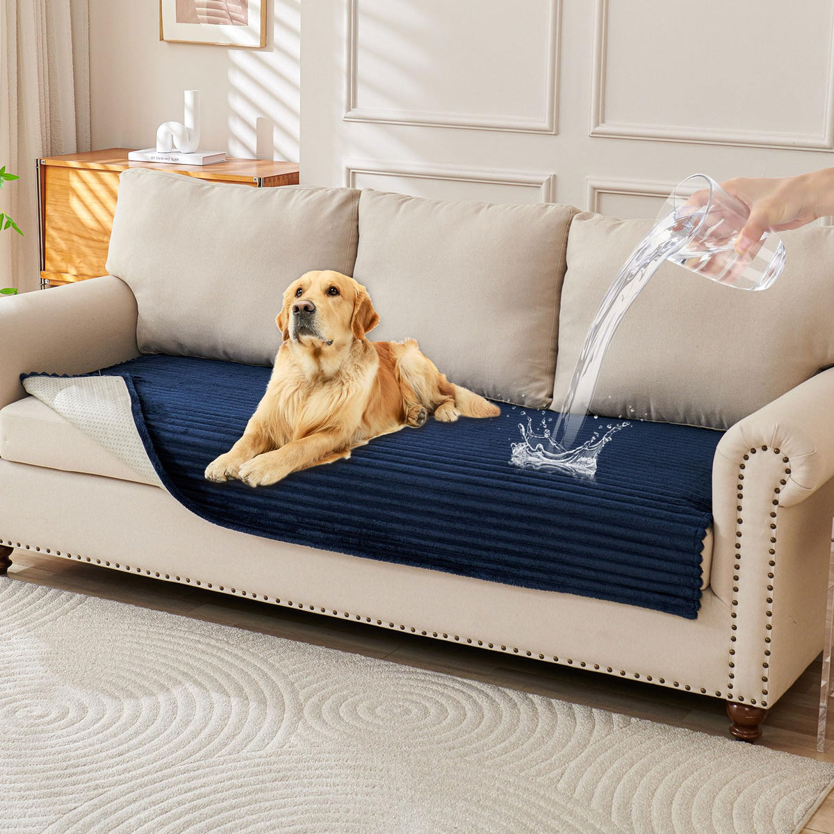 HAOMAIJIA waterproof couch cover for dogs protects furniture from spills