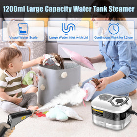 Haosidsn steam cleaner 70-inch hose reaches ceilings and walls.