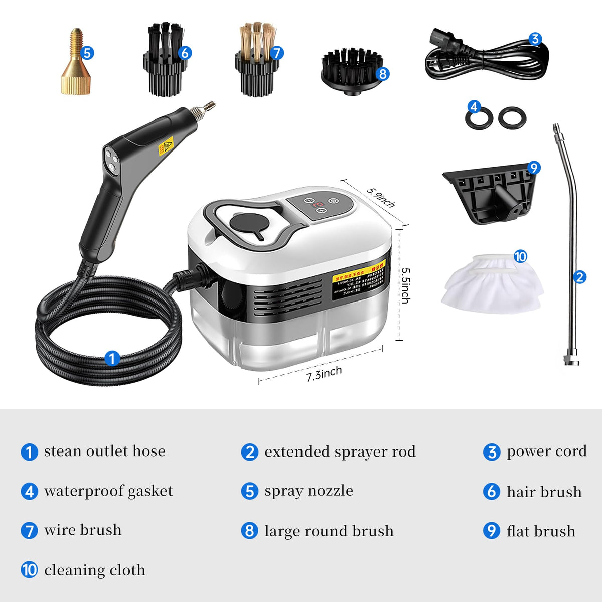 Haosidsn steam cleaner accessories provide versatile cleaning options.