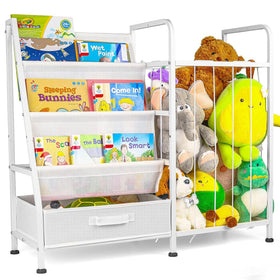 Haotao kids bookshelf white 3-tier rack keeps books organized and reachable.