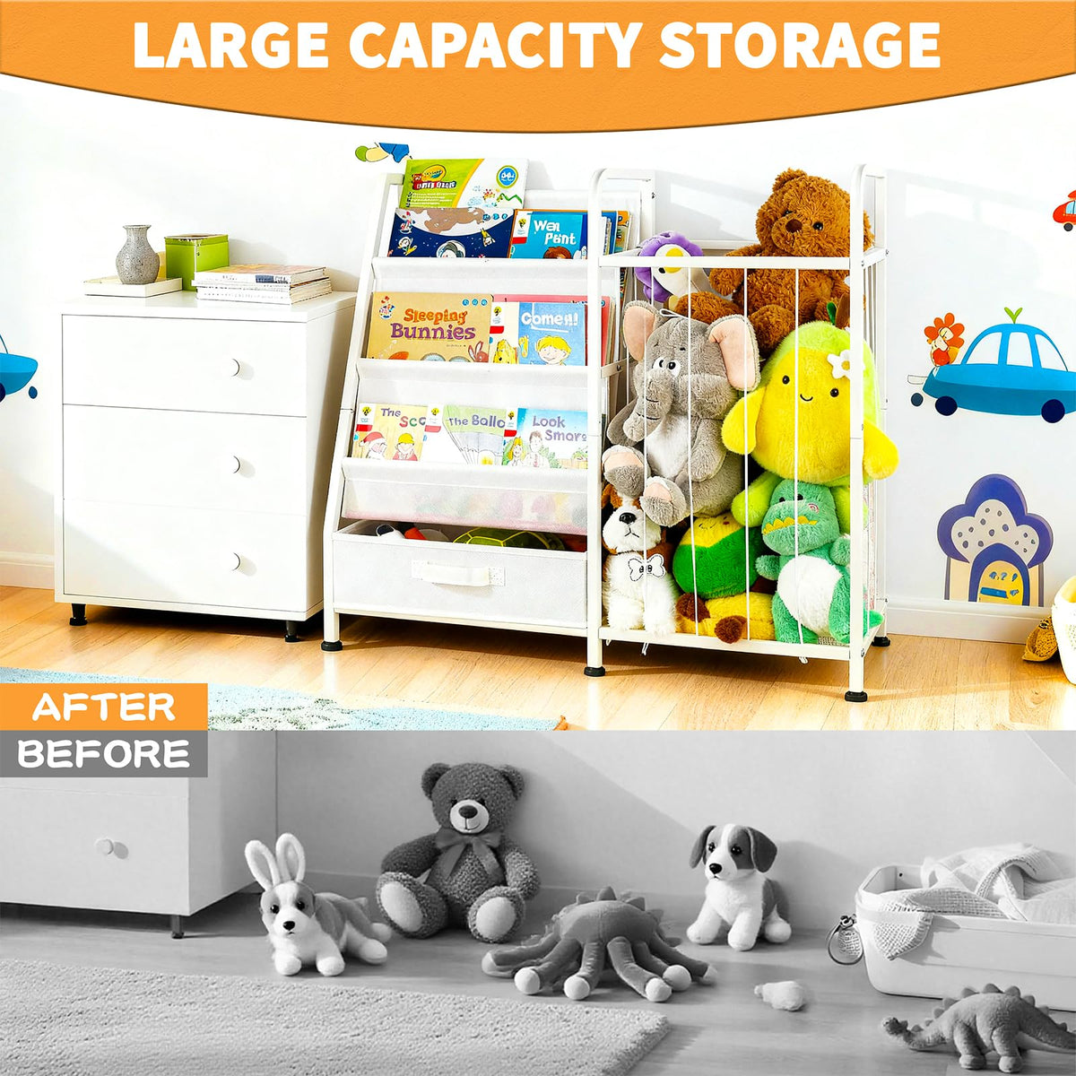Haotao modern white design fits nurseries, bedrooms, and playrooms.