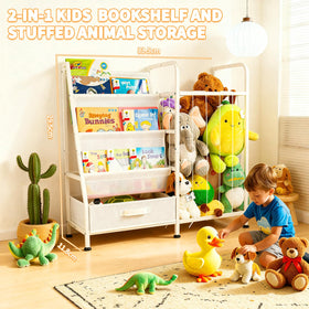 Haotao sling shelves display books for quick access in playrooms.