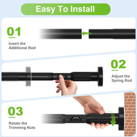 HAOYUNTE easy-install tension rod secures in seconds on different wall surfaces.
