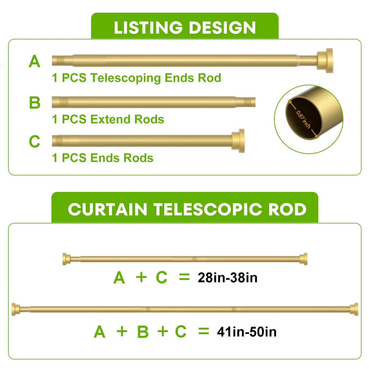 HAOYUNTE no-drill installation curtain rod showing tool-free setup