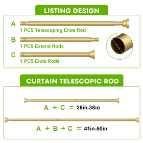 HAOYUNTE no-drill installation curtain rod showing tool-free setup