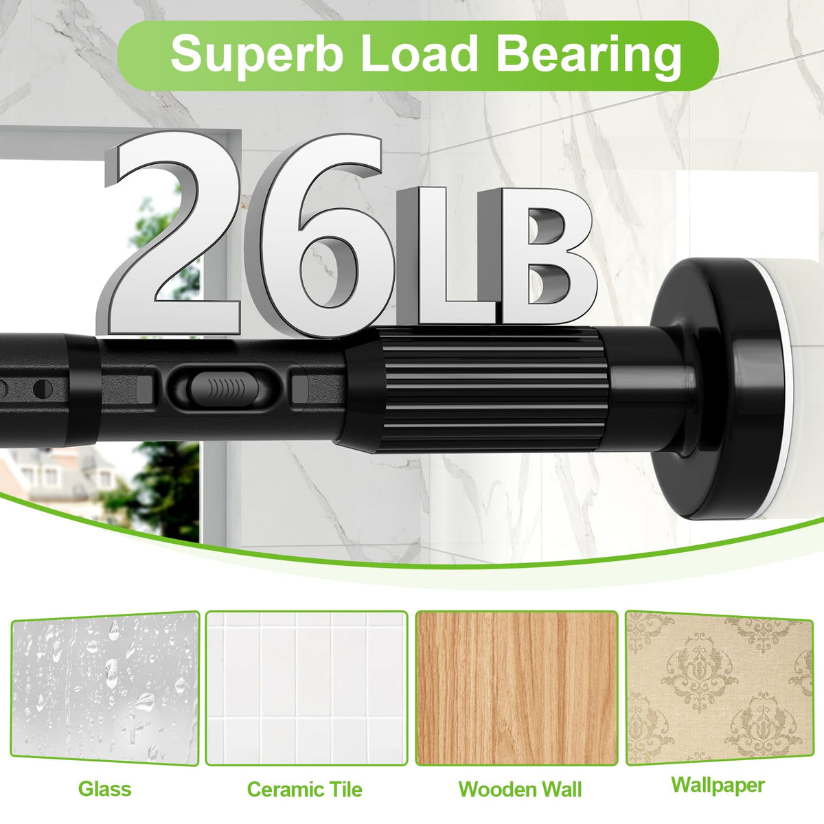 HAOYUNTE outdoor patio curtain rod shown for weather-resistant use.