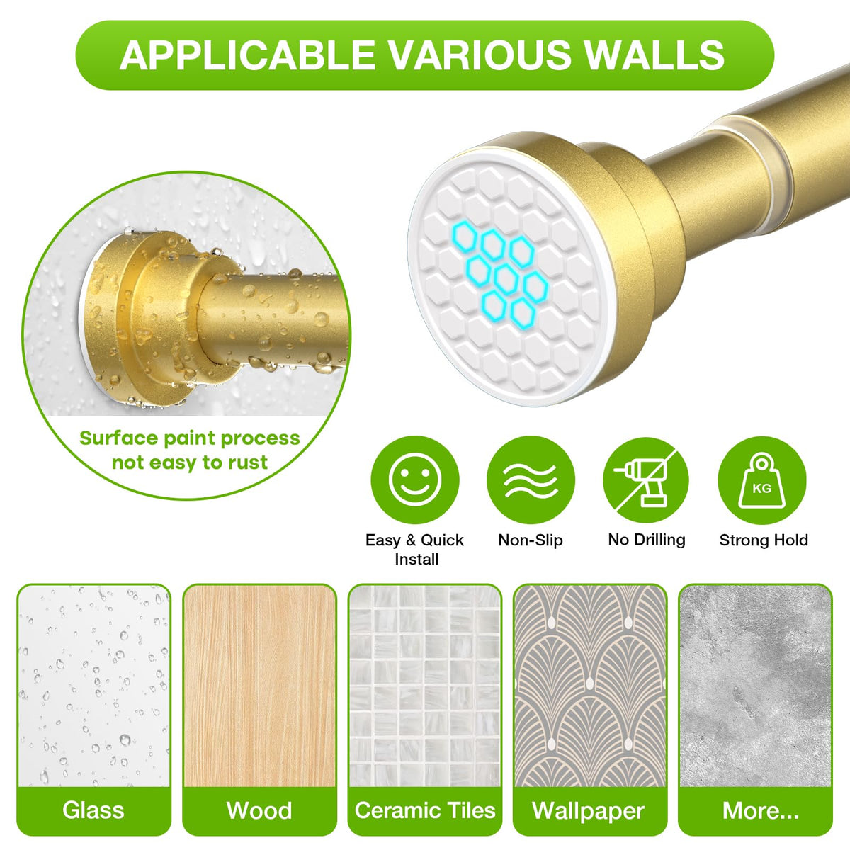 HAOYUNTE suitable for glass, wood, marble walls and more