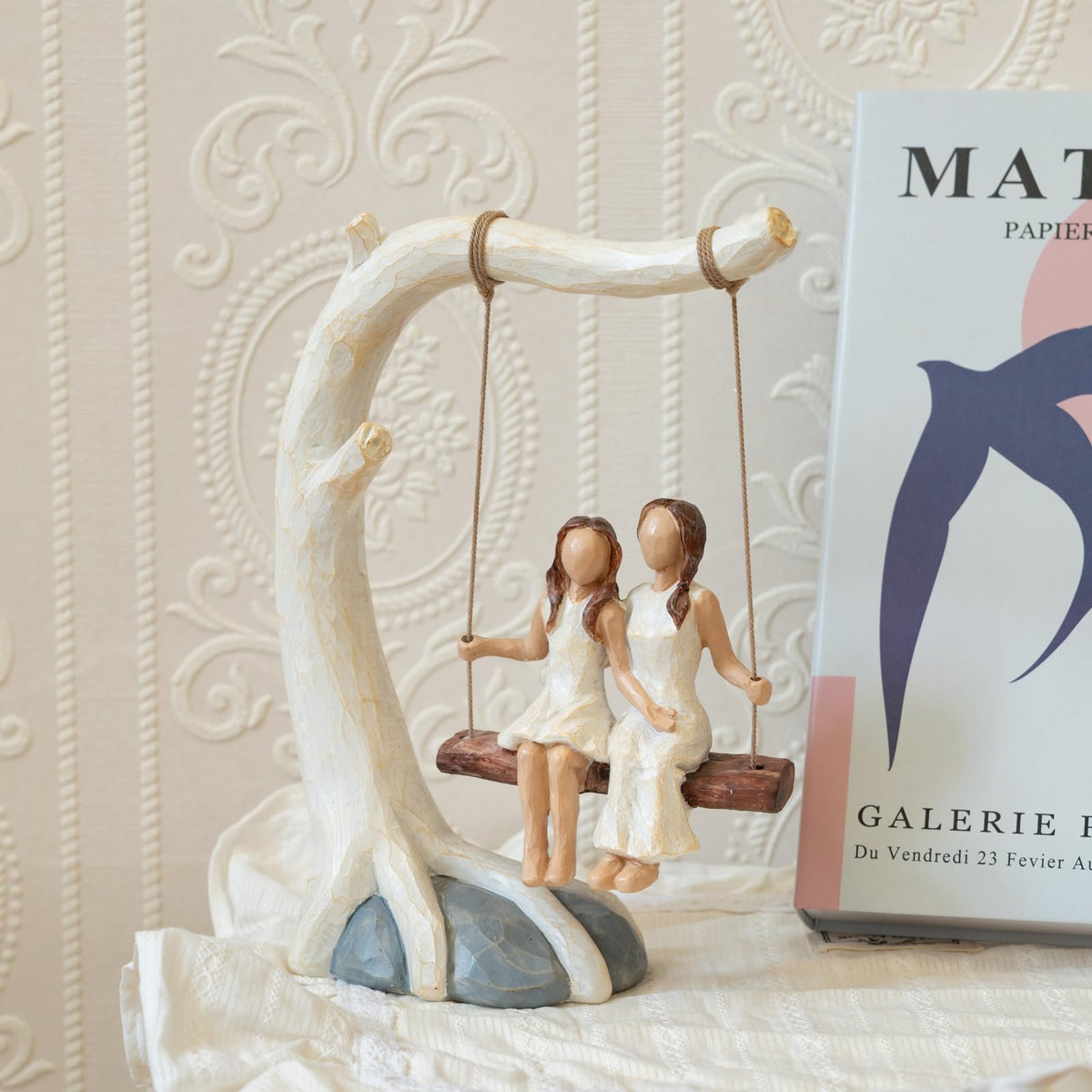 Emotional bond scene of mother and daughter, ideal for keepsakes.