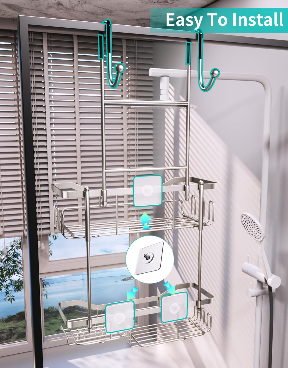 HapiRm curved design frame allows easy access to short bath products
