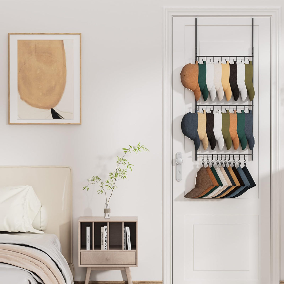 HapiRm decorative hat rack adds style and organization.