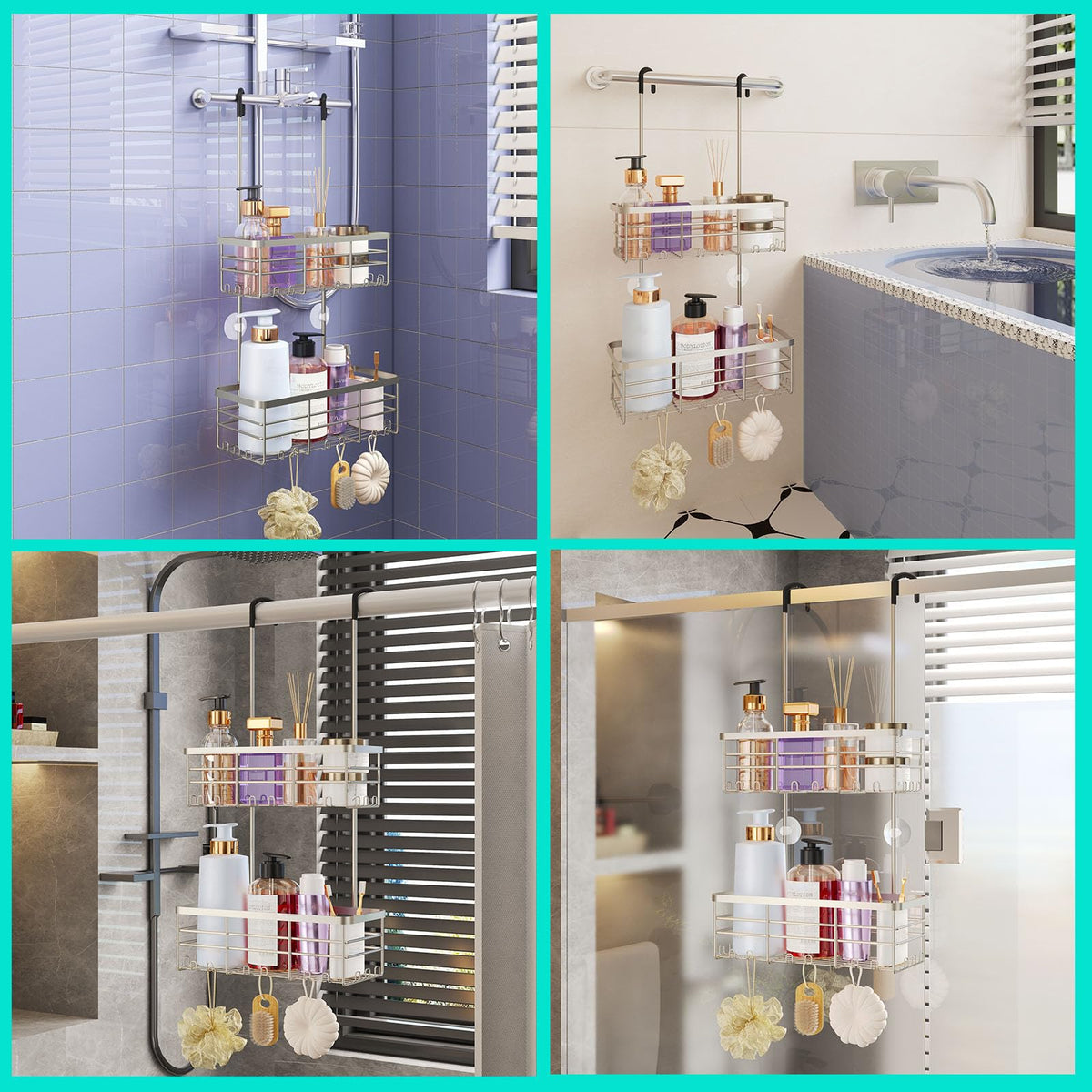 HapiRm dual hanging options setup for versatile bathroom layout