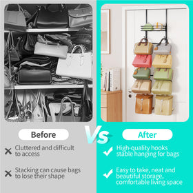 HapiRm durable metal build resists rust for long-term handbag organization.