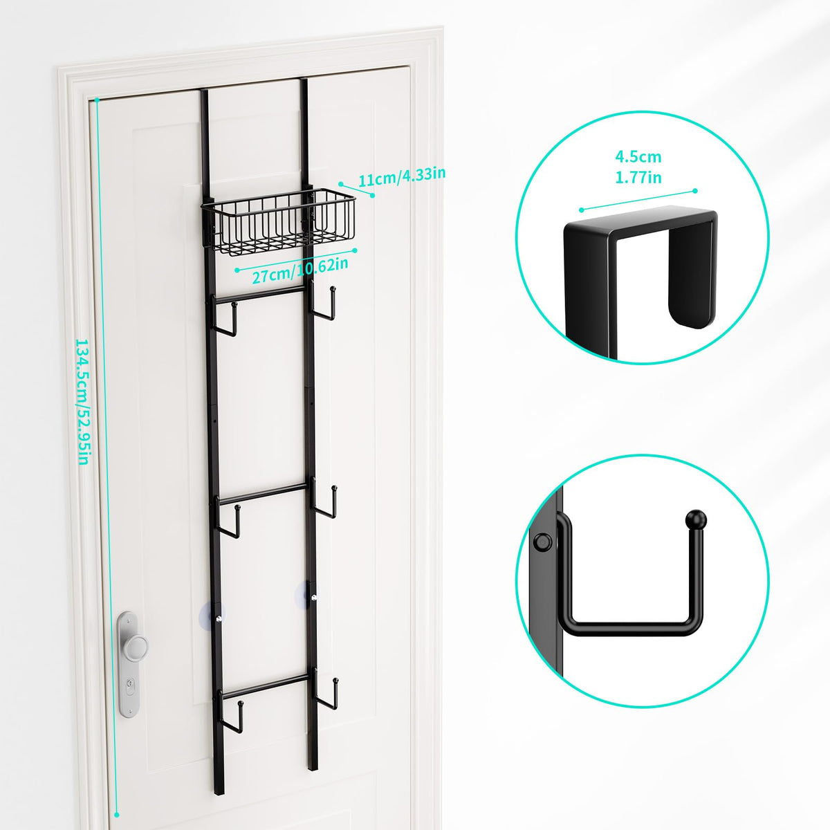 HapiRm easy-install hardware shows fast setup for door or wall mounting.