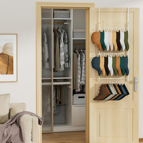 HapiRm hat rack full capacity image highlights space-saving benefit.