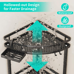 HapiRm hollow drainage design ensures fast water loss on the shower shelf.