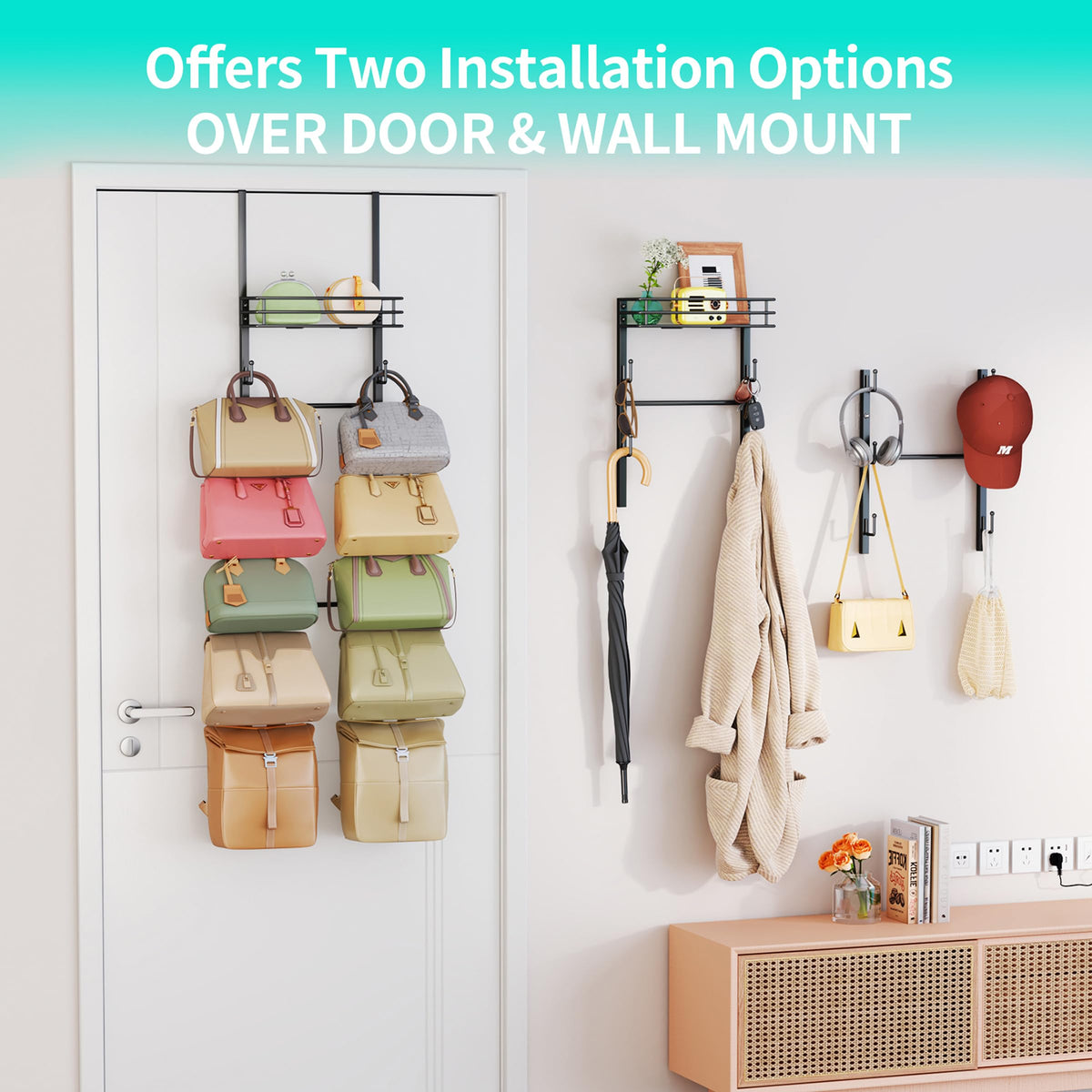 HapiRm modular design lets you split into two racks for adaptable closet storage.
