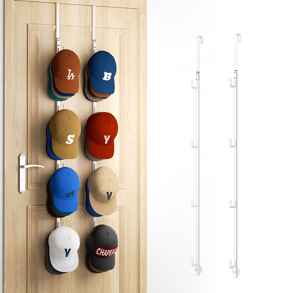HapiRm over door hat rack two-pack front view for organized cap storage.