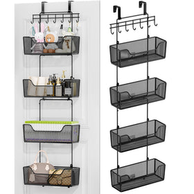 HapiRm Over The Door Organizer with four baskets for spacious storage.