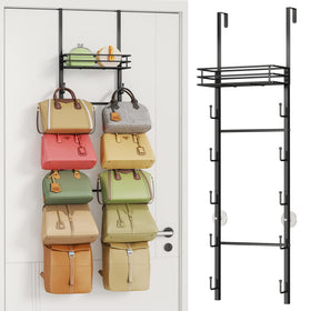 HapiRm over-the-door purse organizer with 10 hooks for clutter-free entryways.