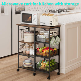 HapiRm kitchen cart with lockable wheels glides easily between rooms for flexible serving.