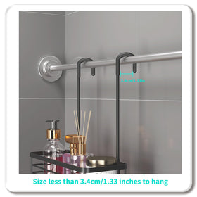 HapiRm shower caddy with suction cups stays stable when loaded.