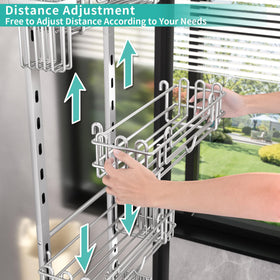 HapiRm stainless steel shower organizer resists rust in humid bathrooms.