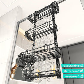 Strong suction cups keep the HapiRm caddy stable without screws