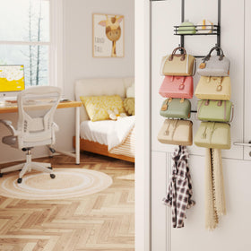 HapiRm top shelf holds essentials like wallets and small pouches at a glance.