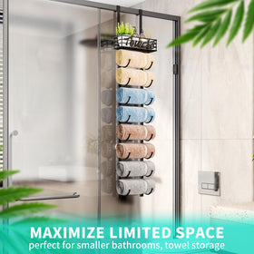 HapiRm black finish adds a modern touch to bathroom decor.