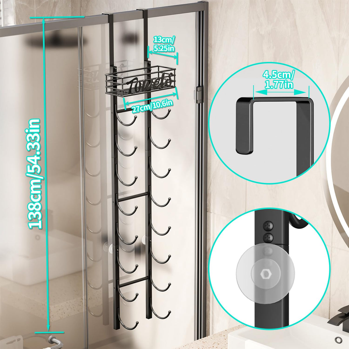 HapiRm sturdy iron wire resists rust in humid bathrooms.