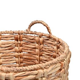 Braided accents on the Happimess Laurel Bohemian basket elevate boho decor.