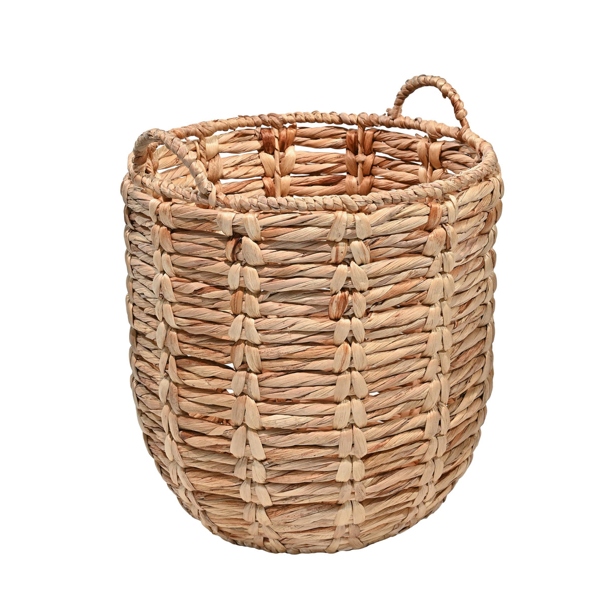 Happimess Laurel Bohemian basket with handles for easy transport and organization.
