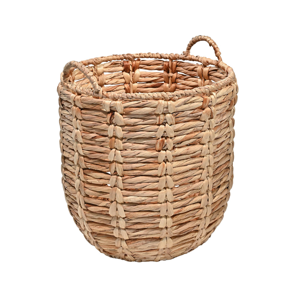 Happimess Laurel Bohemian basket with handles for easy transport and organization.