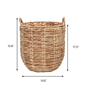 Close-up of hand-woven detail on the Happimess Laurel Bohemian basket.