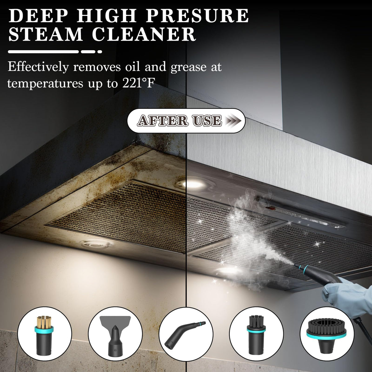 Happudeok Steam Cleaner attachments kit widens cleaning options on every surface