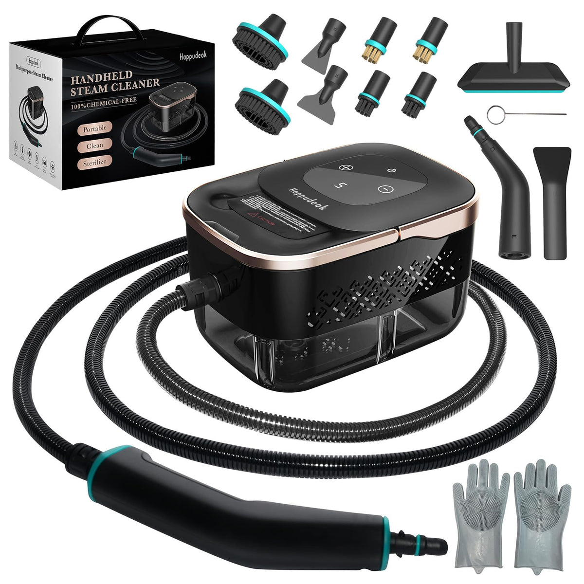 Happudeok Steam Cleaner quick heat up for fast cleaning on contact across surfaces
