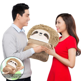 Happy Fuel Sloth wearable blanket shows generous 60x52 inches of coverage